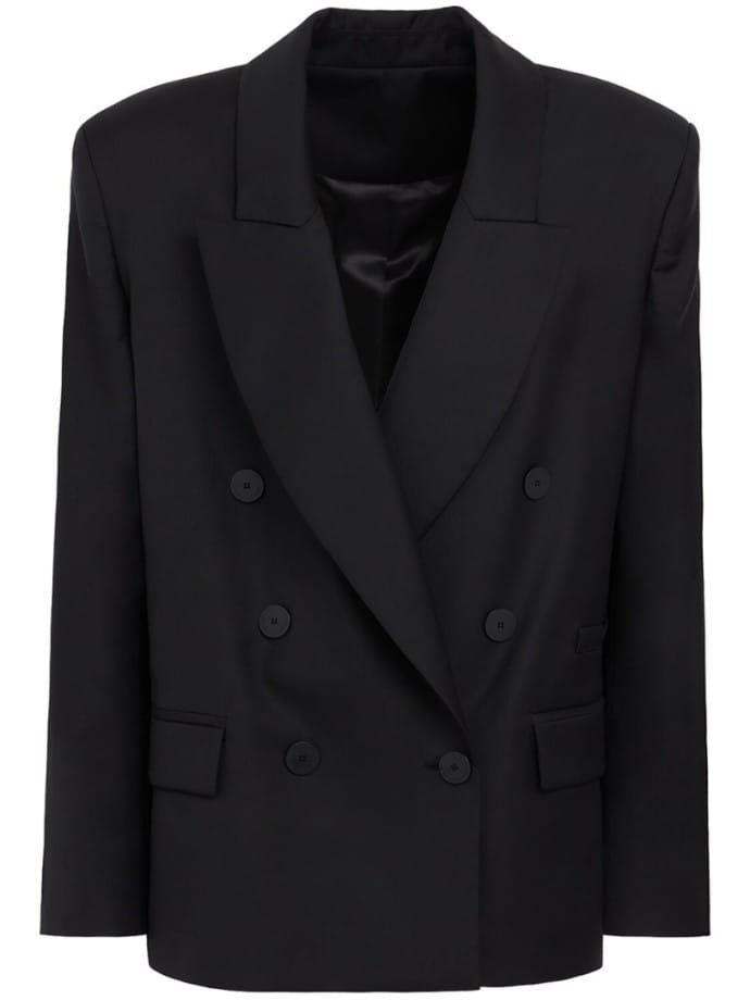 Double-breasted blazer with flap pockets