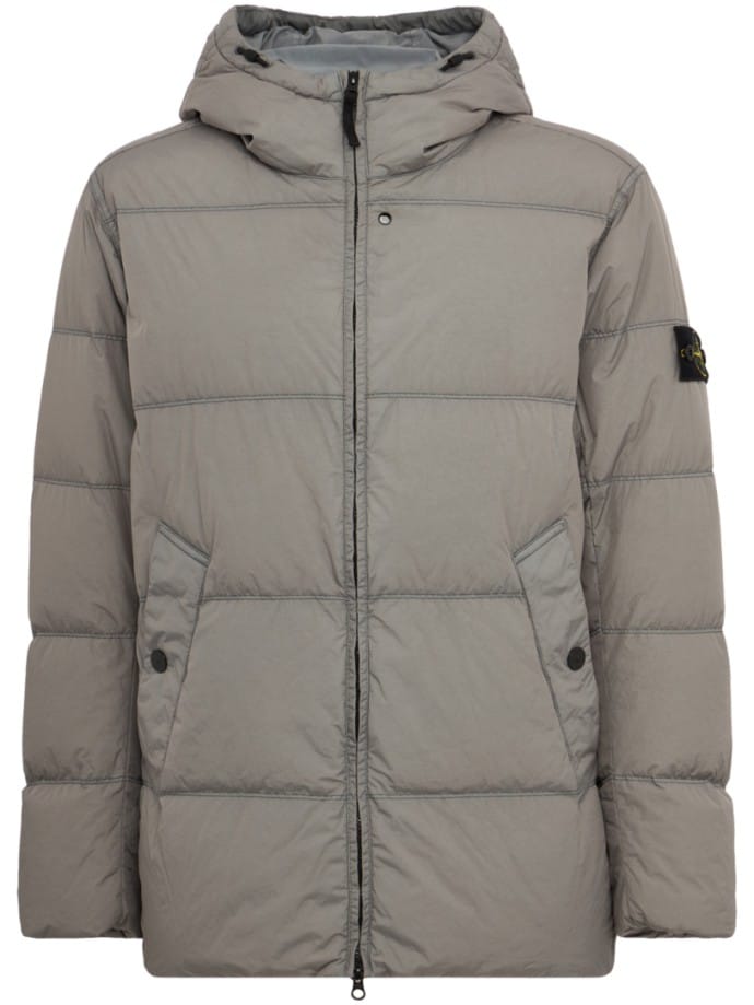 Hooded nylon down jacket