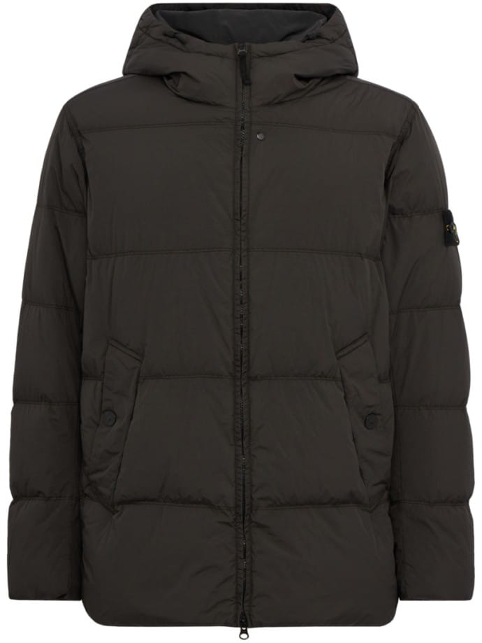Hooded nylon down jacket