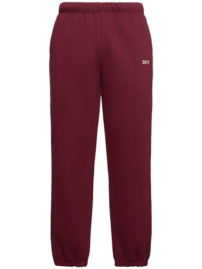 Cotton pants with elasticated cuffs
