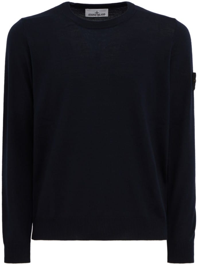 Cotton fine-knit crewneck sweater