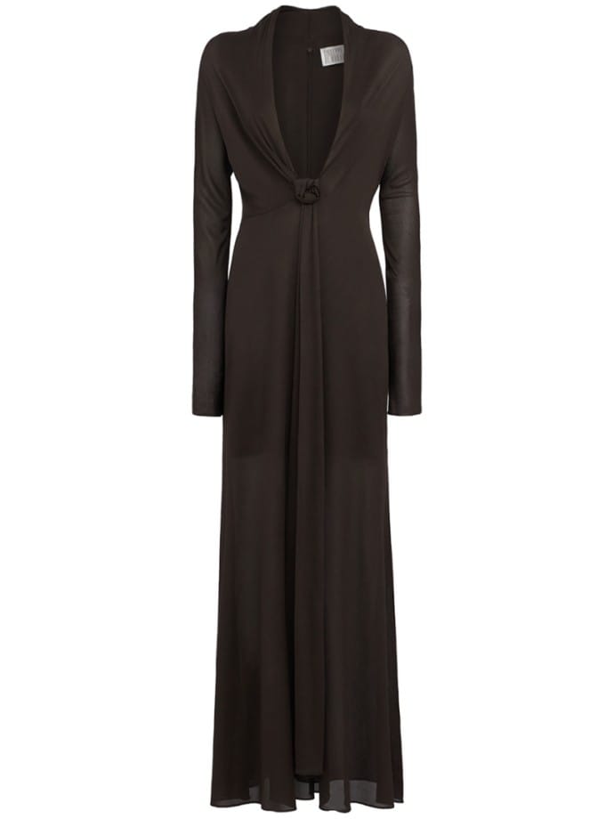 Langes Kleid mit Knotendetail
